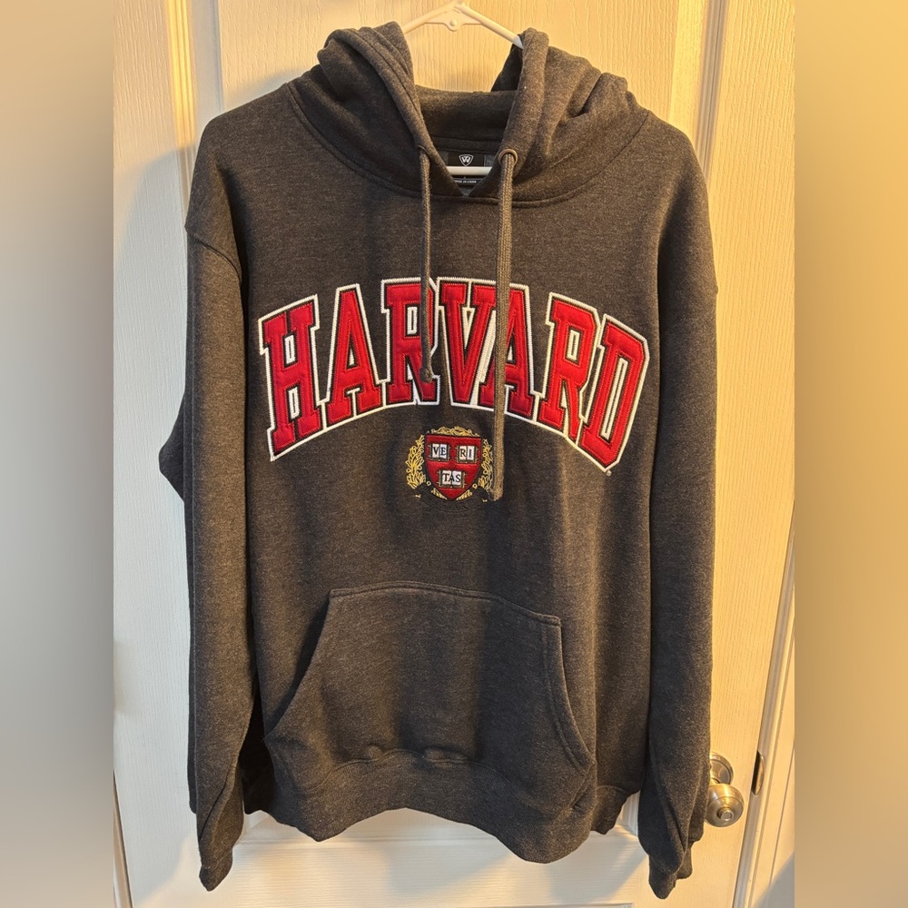 Top of the World Harvard University Hoodie Mens Dark Gray Size L‎ Patch Logo